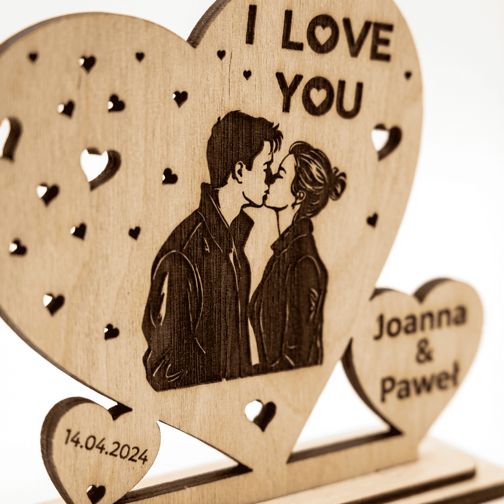 Personalisiertes Holzherz mit Foto & Gravur – Geschenk für Paare – Bild 8