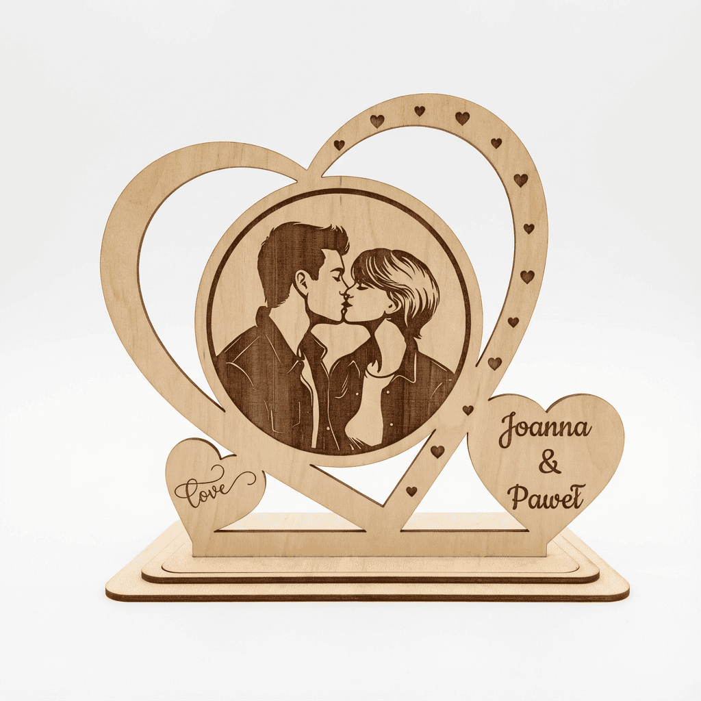 Personalisiertes Holzherz mit Foto & Gravur – Geschenk für Paare – Bild 5