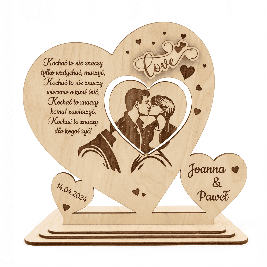 Personalisiertes Holzherz mit Foto & Gravur – Geschenk für Paare – Bild 4